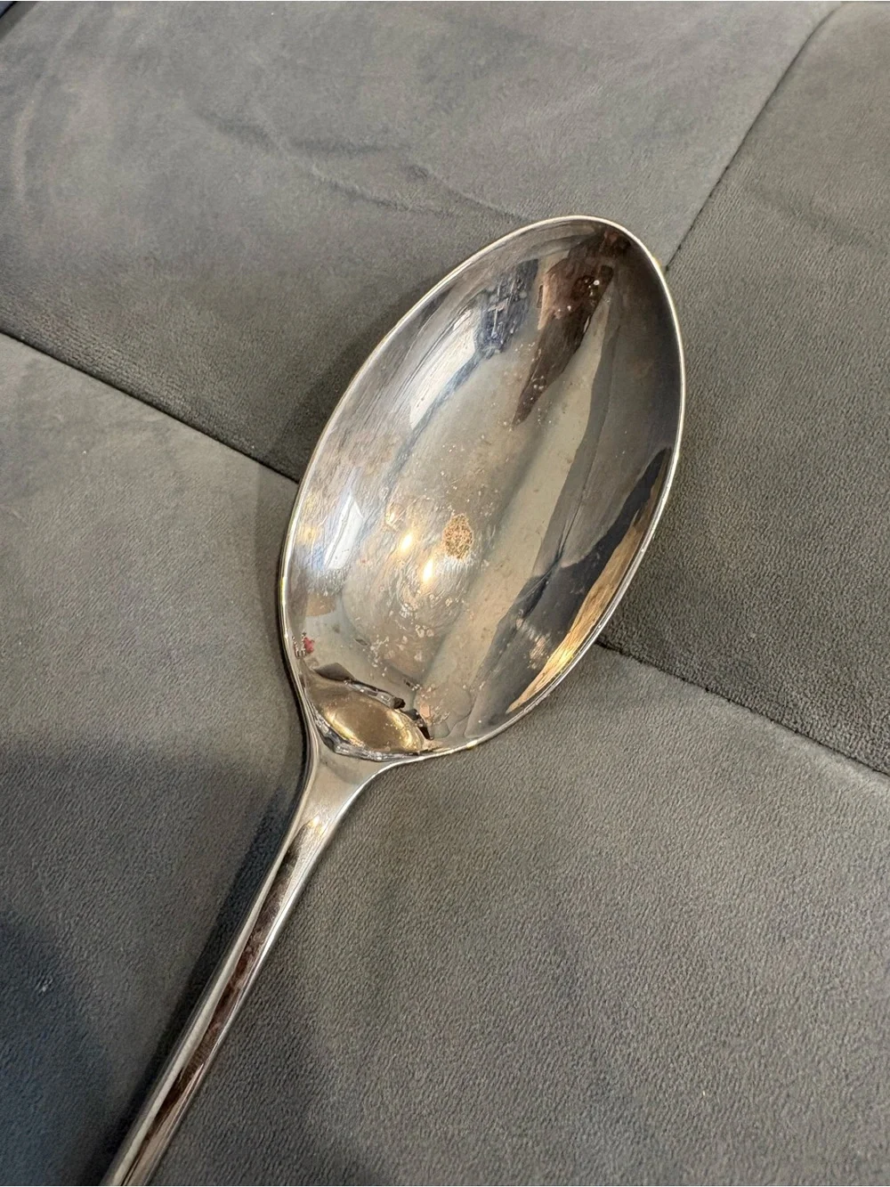 Silver serving spoon
